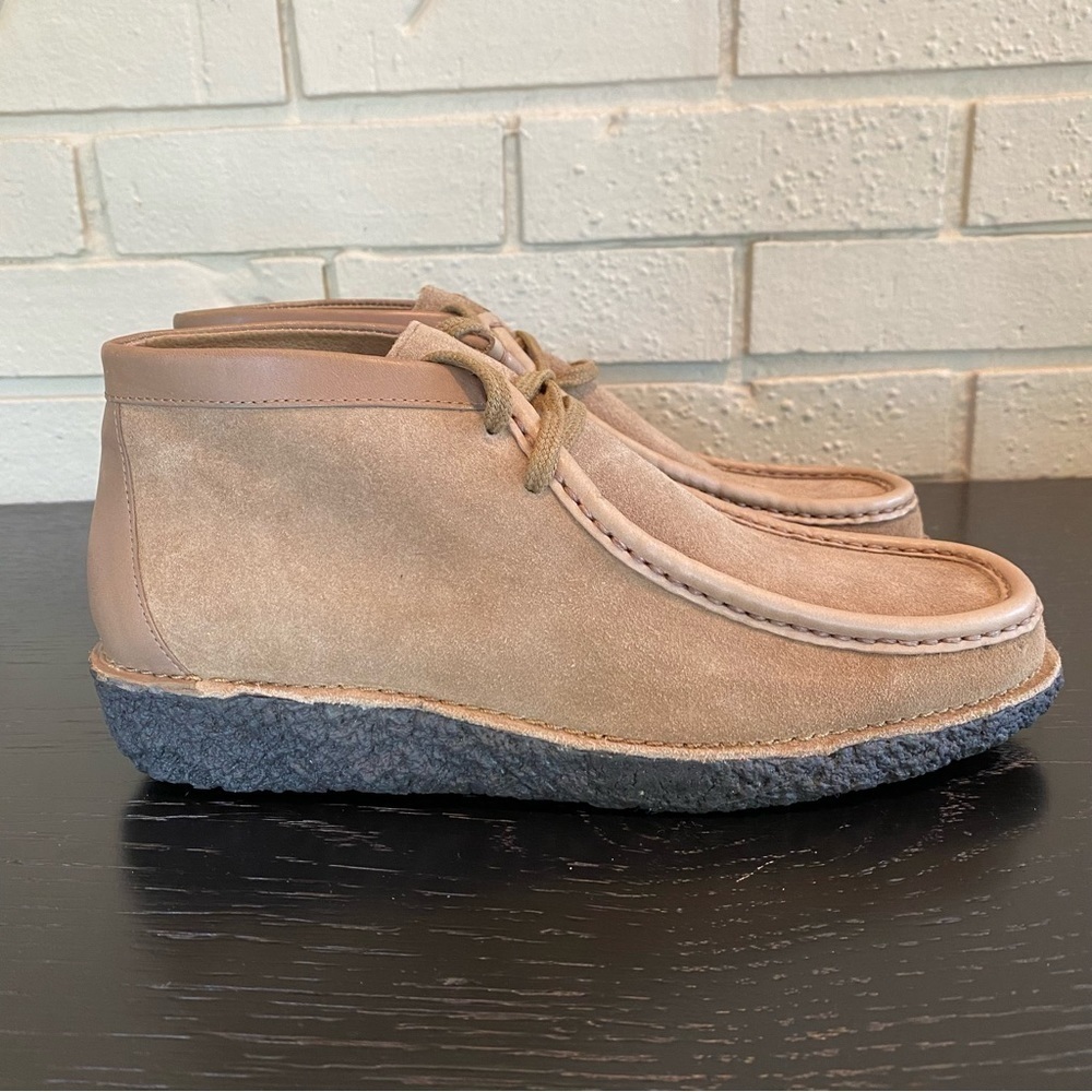 Lands' End Women Beige Suede Chukka Mule Gum Sole Boots Size 7.5 NWOB